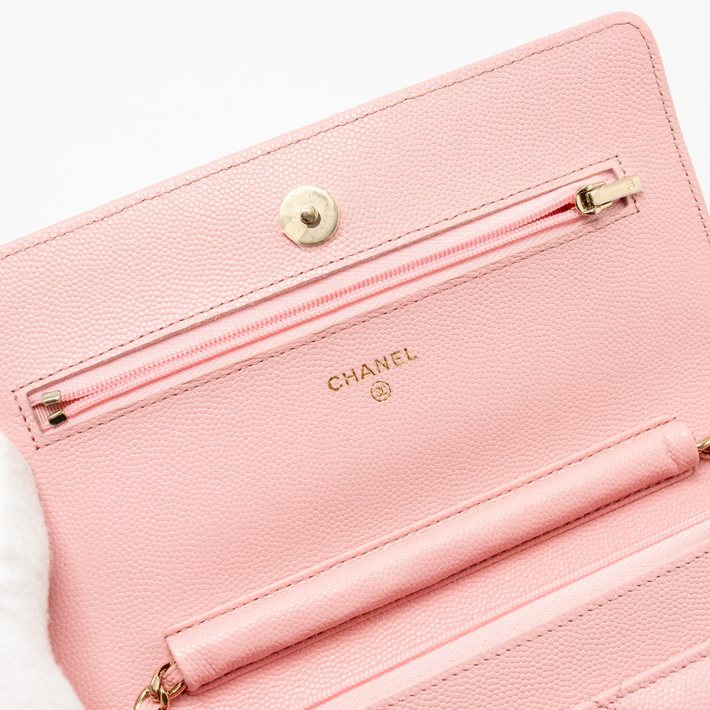 Chanel Classic Wallet on Chain Caviar Pink L (Microchip)
