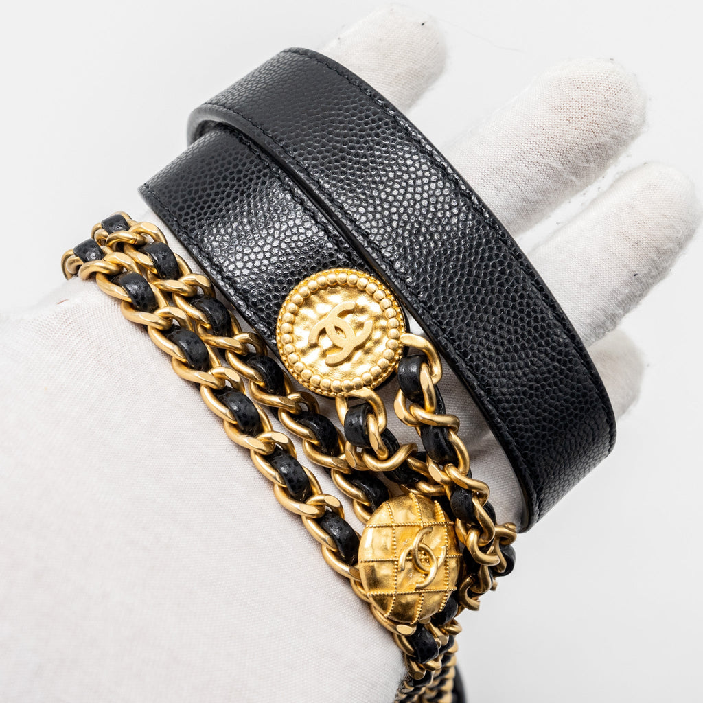 Chanel Twist your button quilted flap bag caviar black  (microchip)