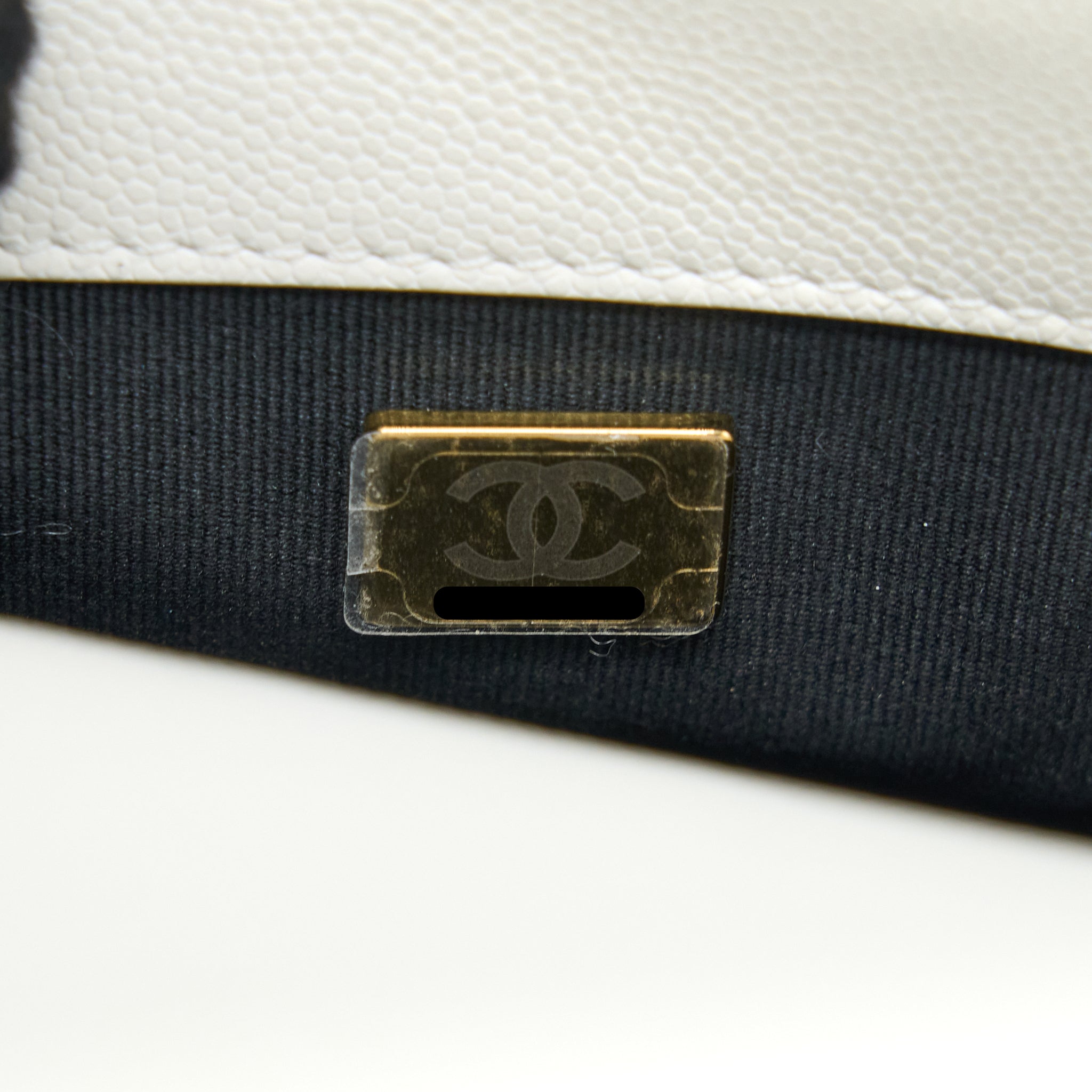 Chanel 22A Small Flap Bag Caviar White Brushed  (Microchip)