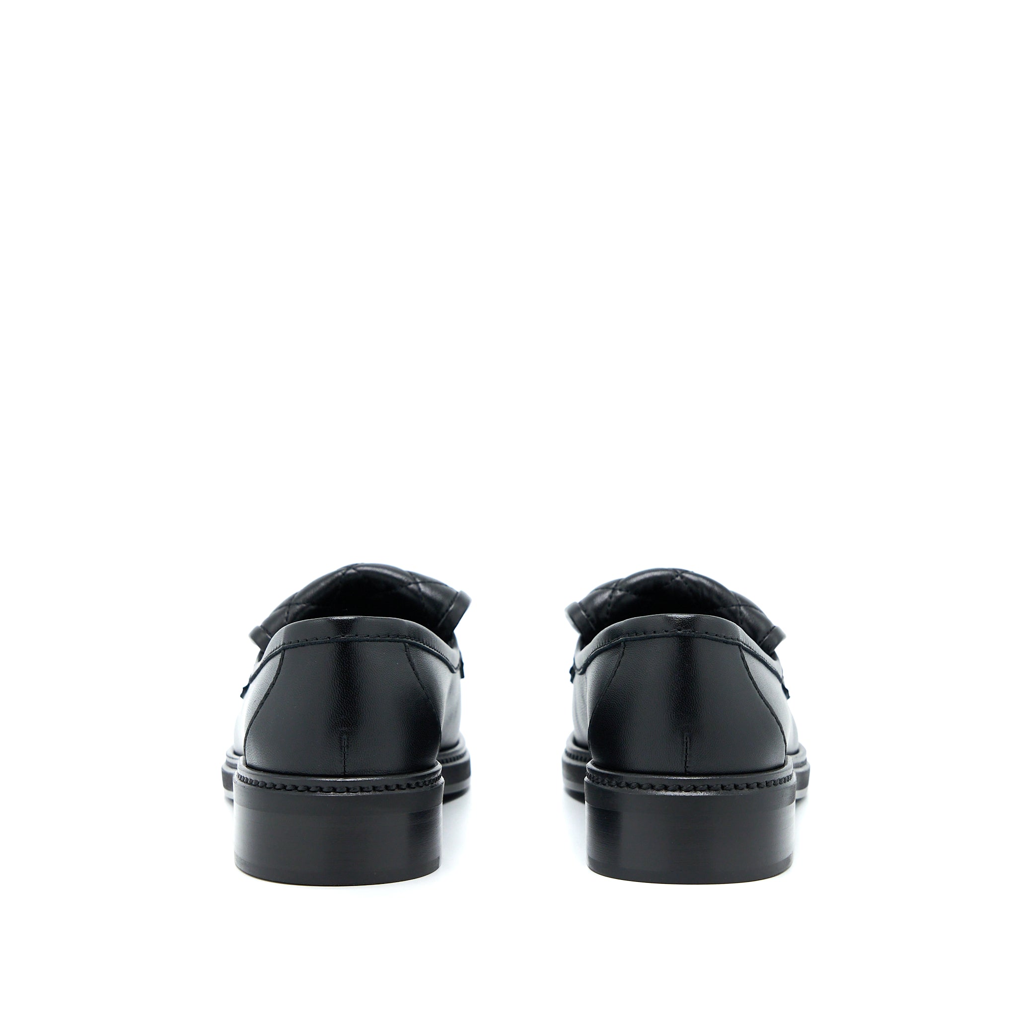 Chanel Size 38 CC Turnlock Loafers Black Quilted Leather L