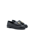 Chanel Size 38 CC Turnlock Loafers Black Quilted Leather L