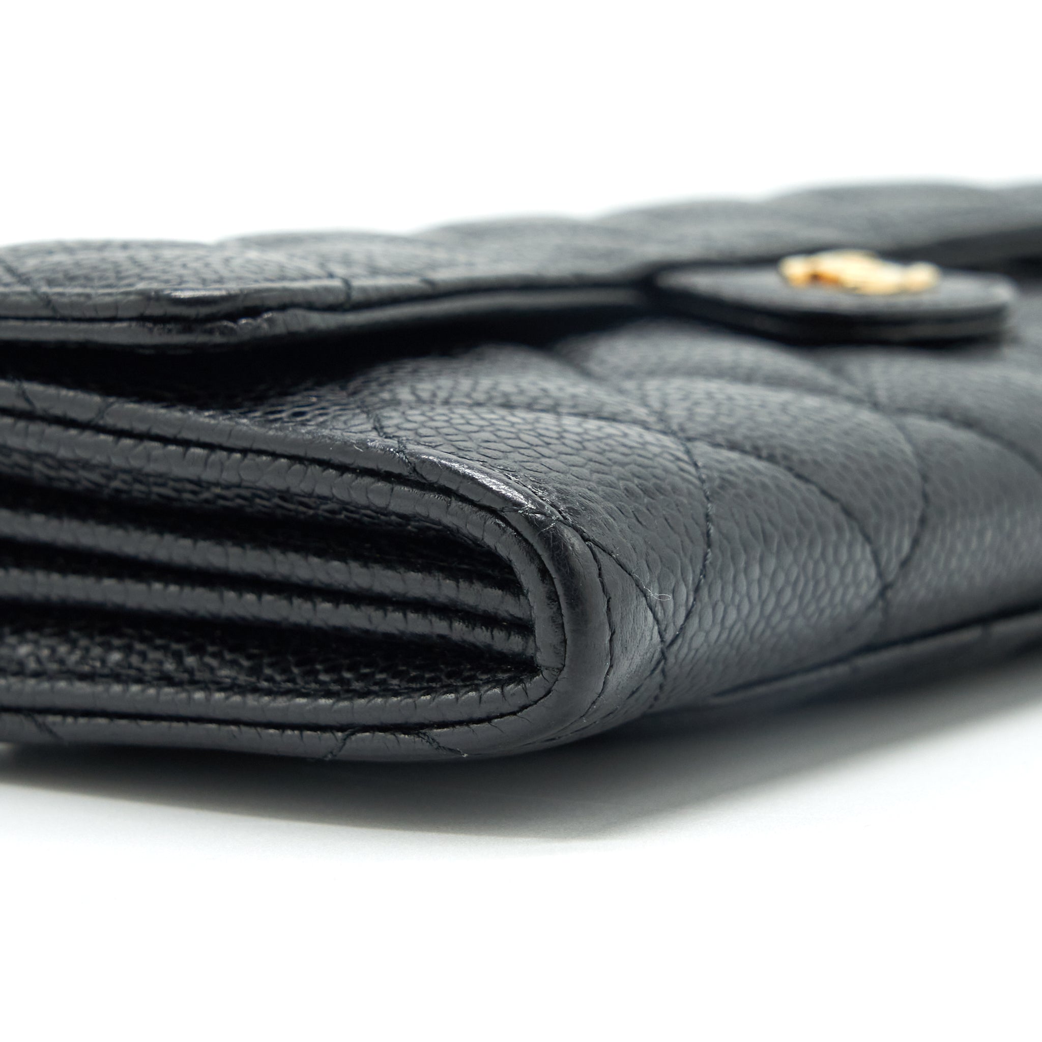 Chanel Classic Long Flap Wallet Caviar Black