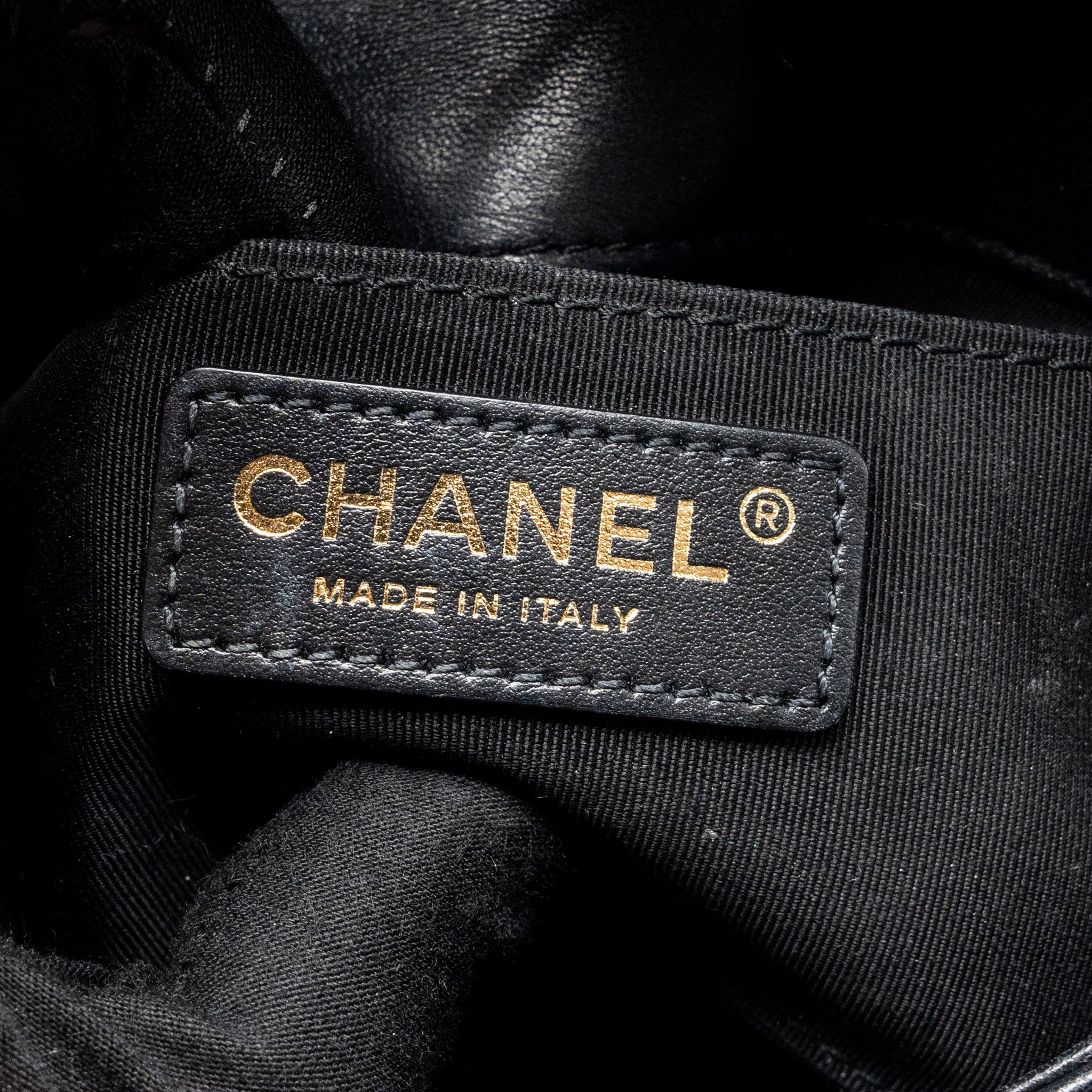 Chanel Pearl Chain Quilted Flap Bag Lambskin Black