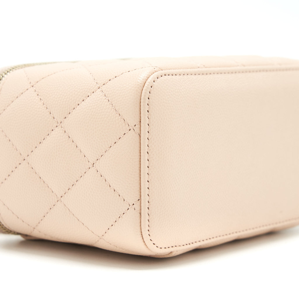 Chanel Long Vanity With Chain Caviar Beige L