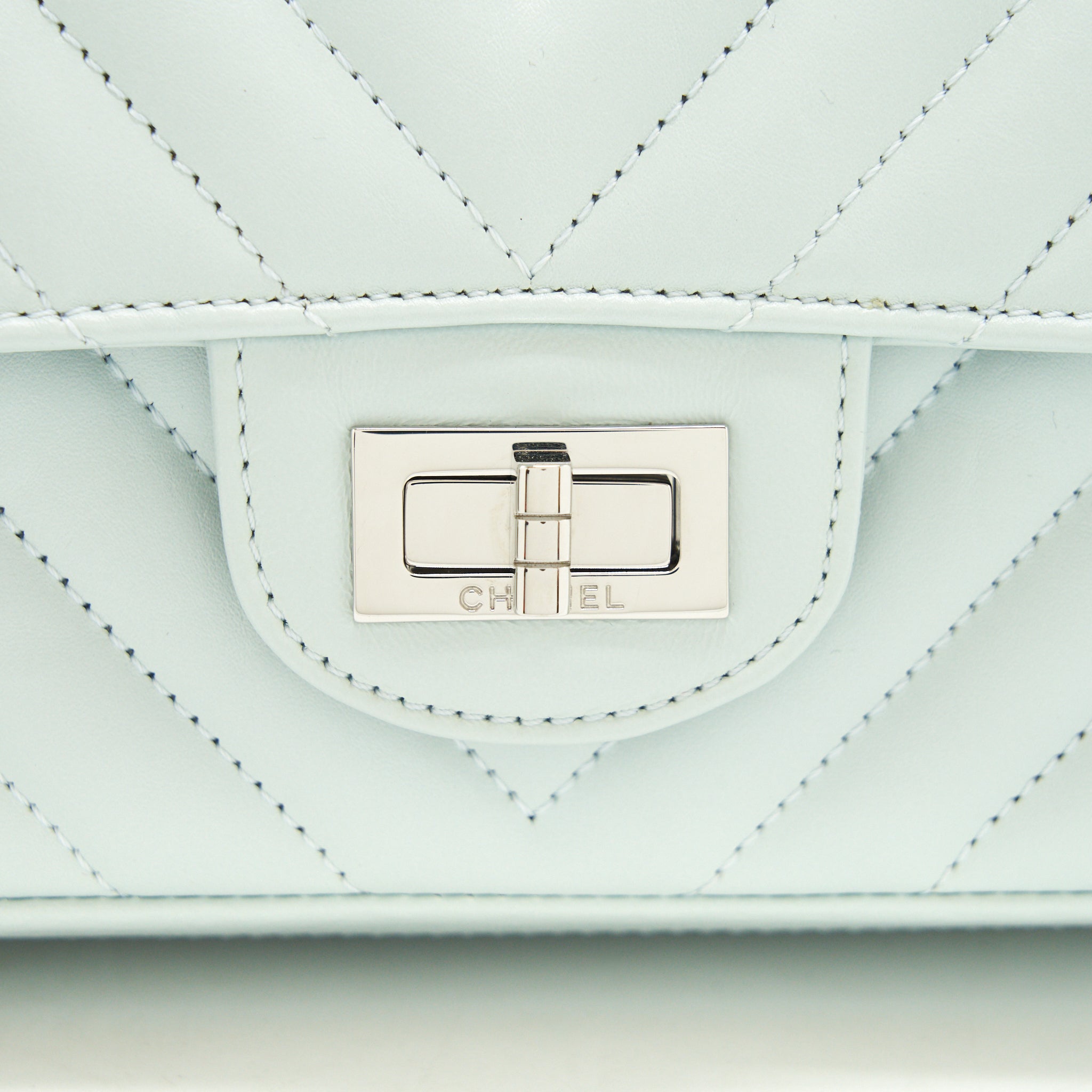 Chanel chevron mini 2.55 Reissue flap Bag Calfskin light blue