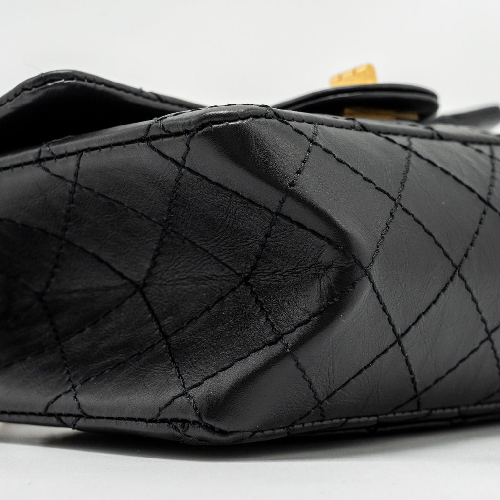 Chanel Mini 2.55 Reissue Aged Calfskin BLACK  (Microchip)