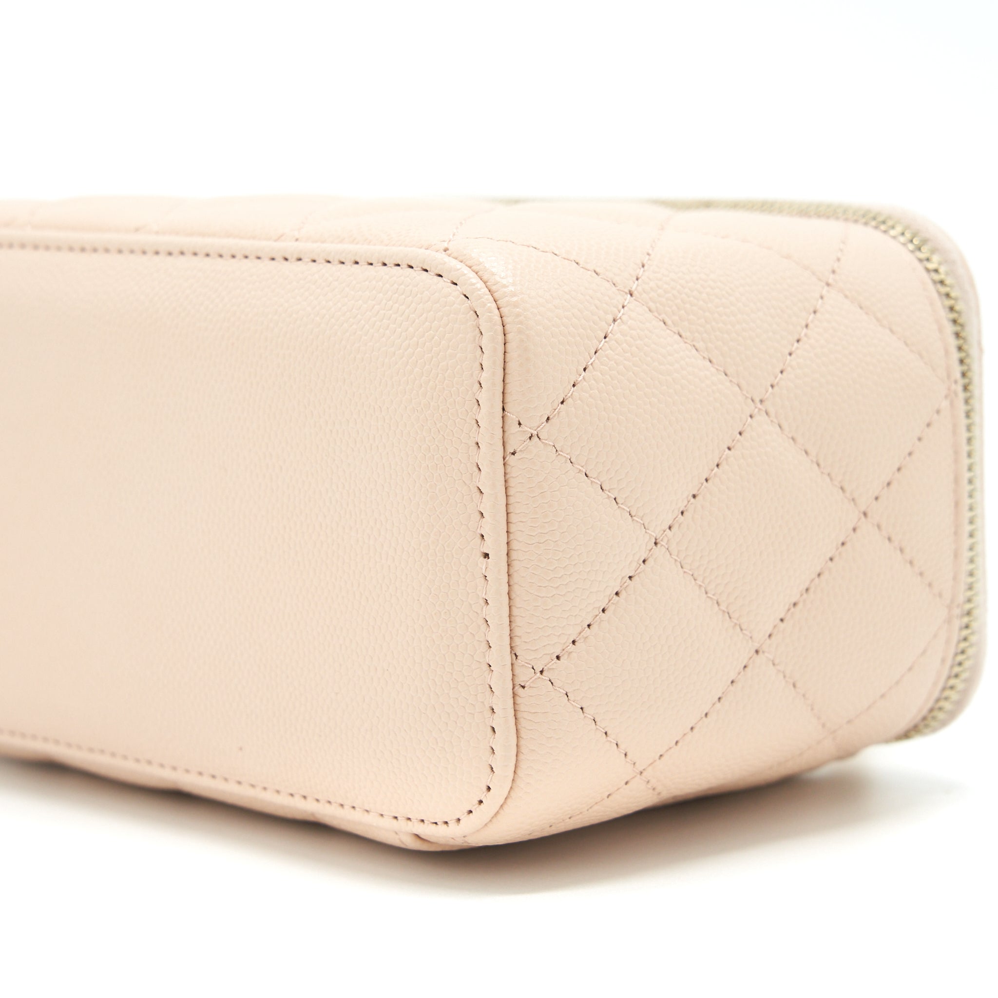 Chanel Long Vanity With Chain Caviar Beige L