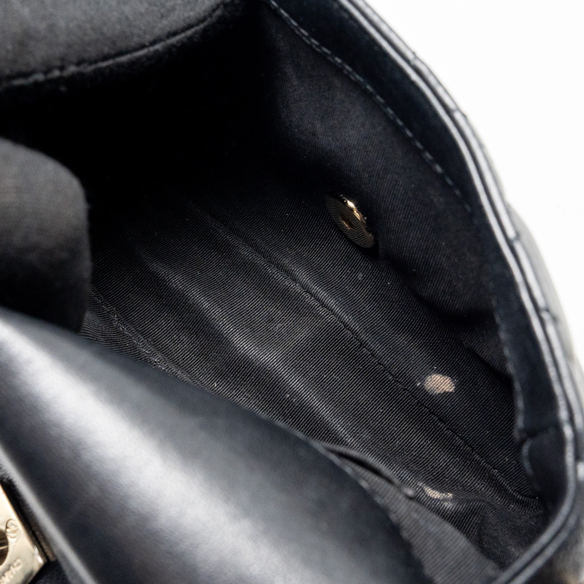 Chanel Pearl Chain Quilted Flap Bag Lambskin Black