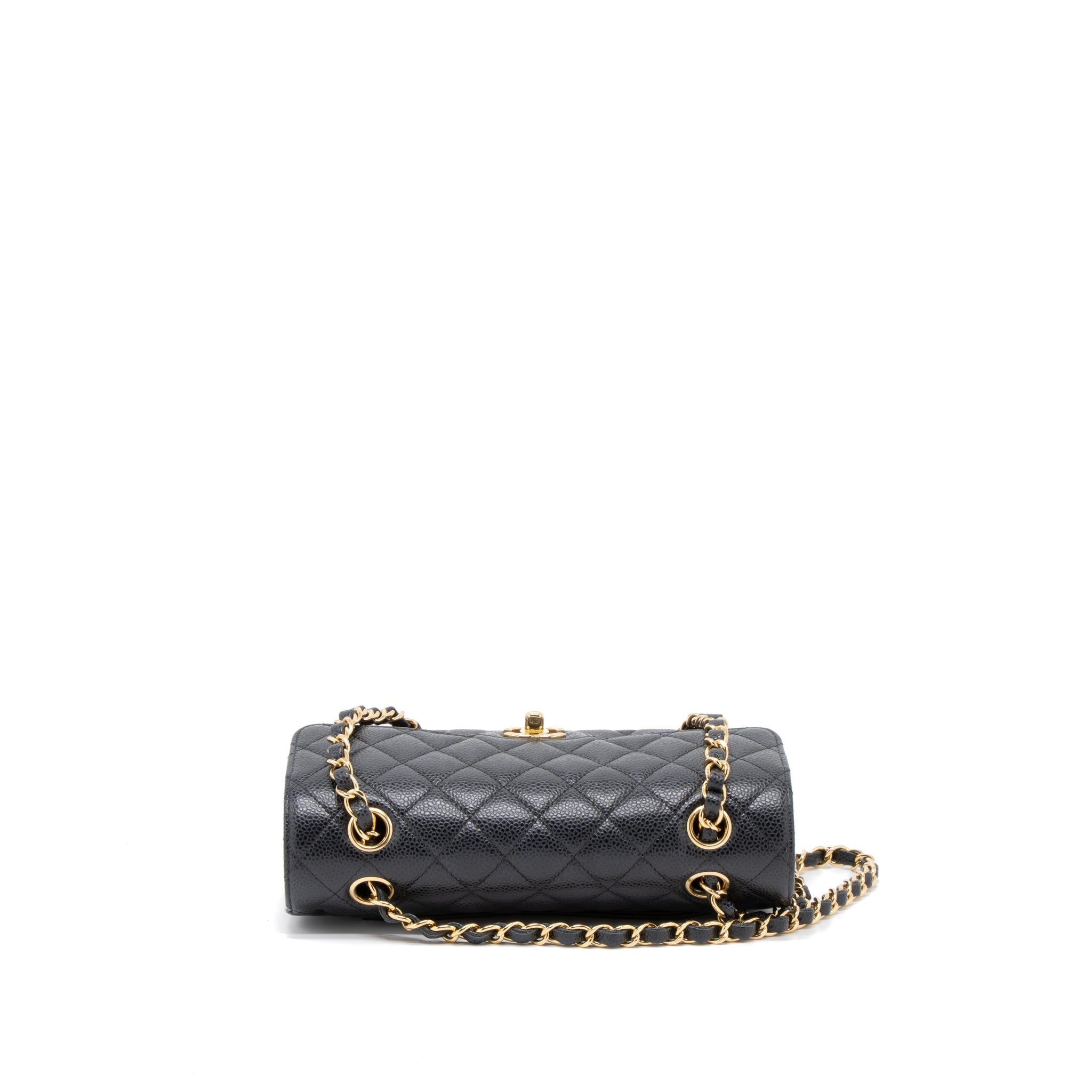 Chanel Small Classic Double Flap Bag Caviar Black  (Microchip)
