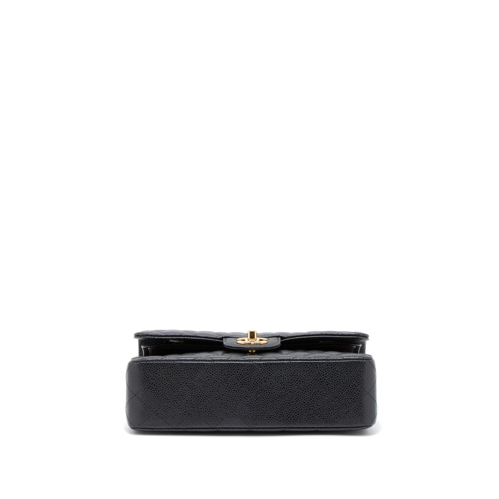 Chanel Small Classic Double Flap Bag Caviar Black  (Microchip)