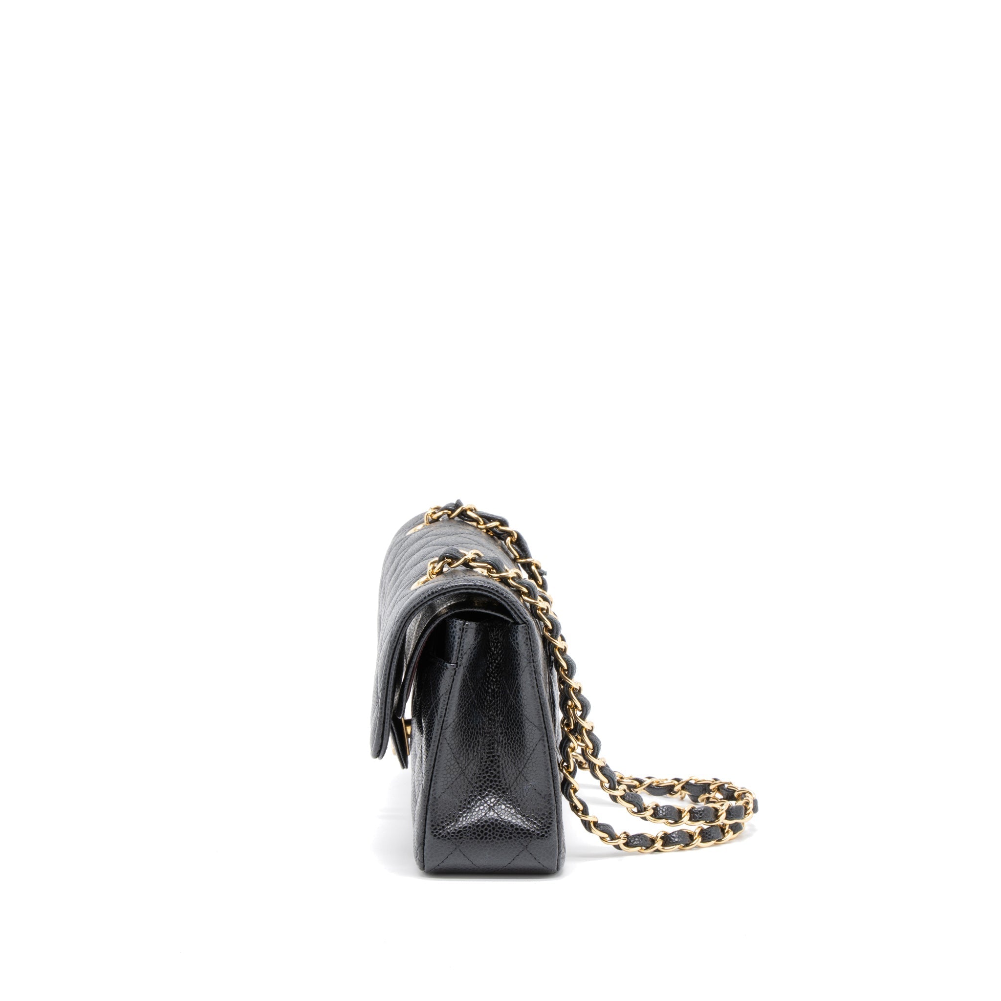 Chanel Small Classic Double Flap Bag Caviar Black  (Microchip)