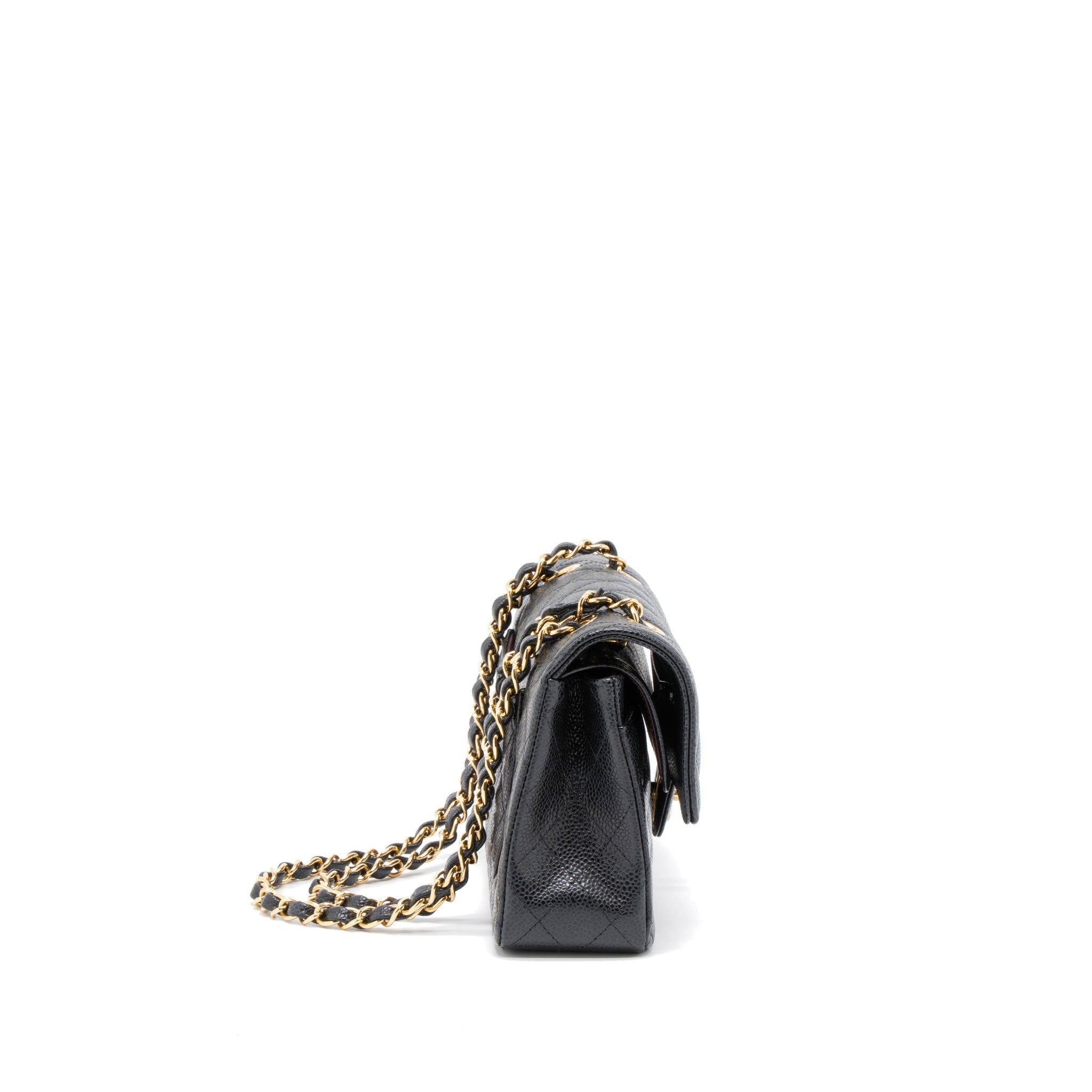 Chanel Small Classic Double Flap Bag Caviar Black  (Microchip)