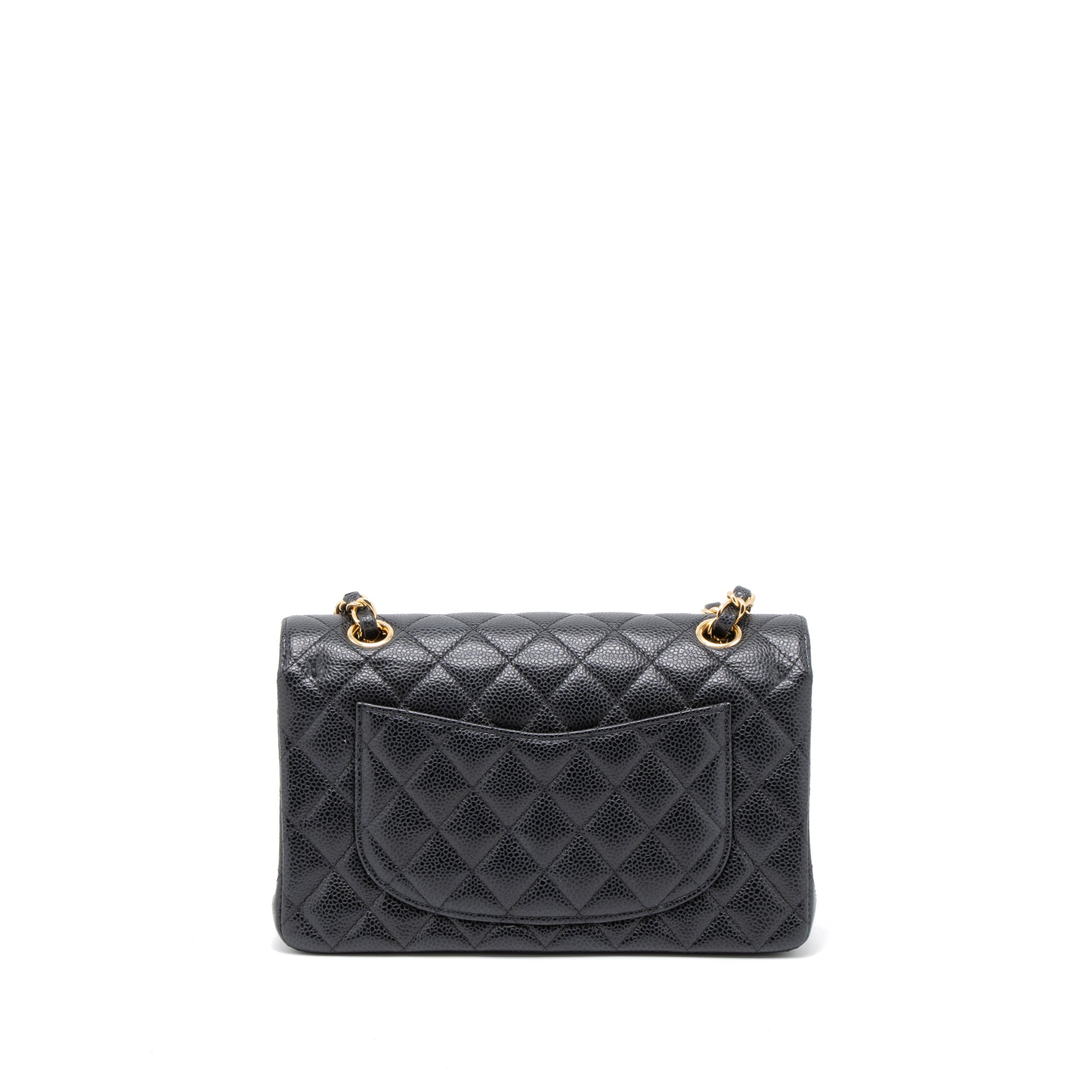 Chanel Small Classic Double Flap Bag Caviar Black  (Microchip)