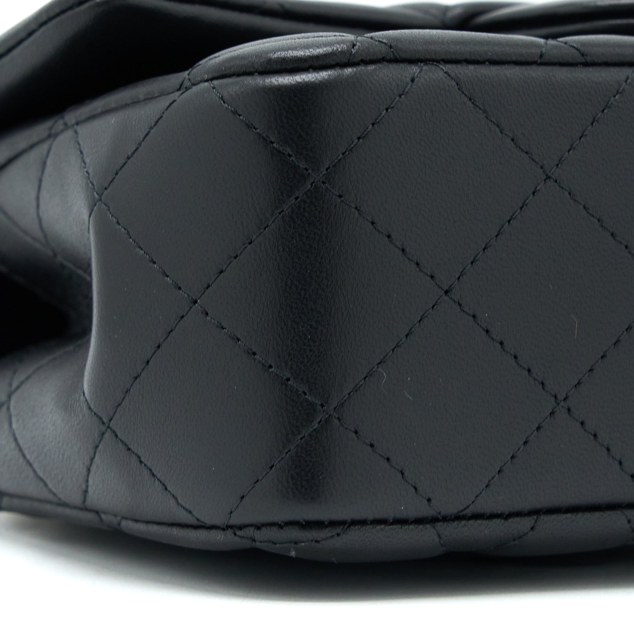 Chanel Top Handle Mini Rectangular Flap Bag Lambskin Black L (Microchip)
