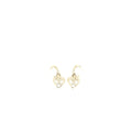 Chanel CC Logo Heart Drop Earrings Light Gold Tone