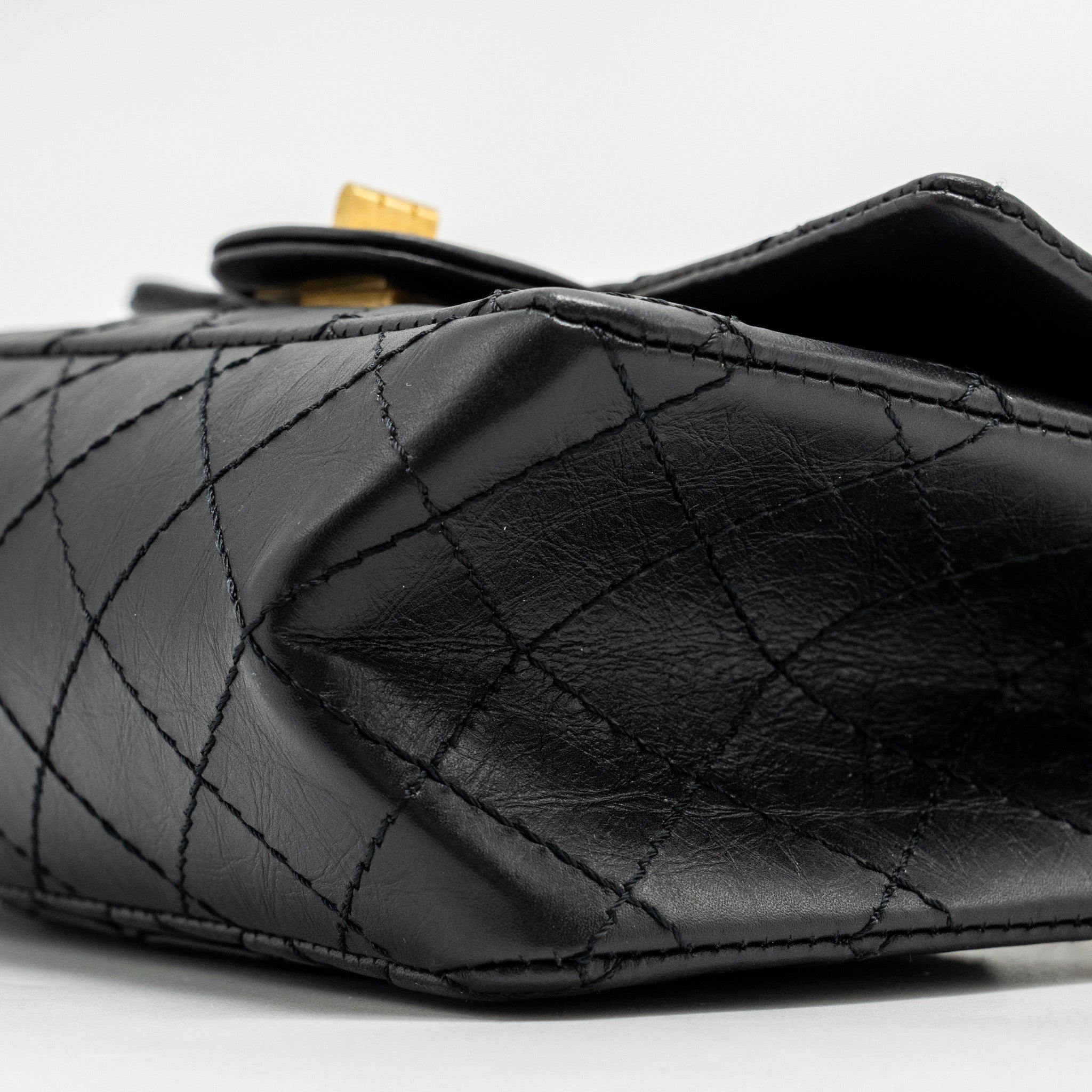 Chanel Mini 2.55 Reissue Aged Calfskin BLACK  (Microchip)