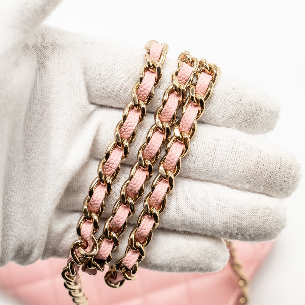Chanel Classic Wallet on Chain Caviar Pink L (Microchip)