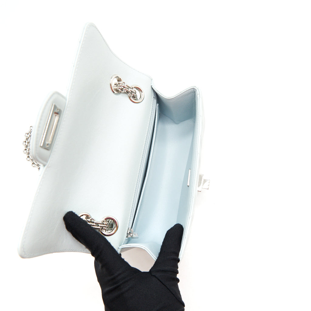 Chanel chevron mini 2.55 Reissue flap Bag Calfskin light blue