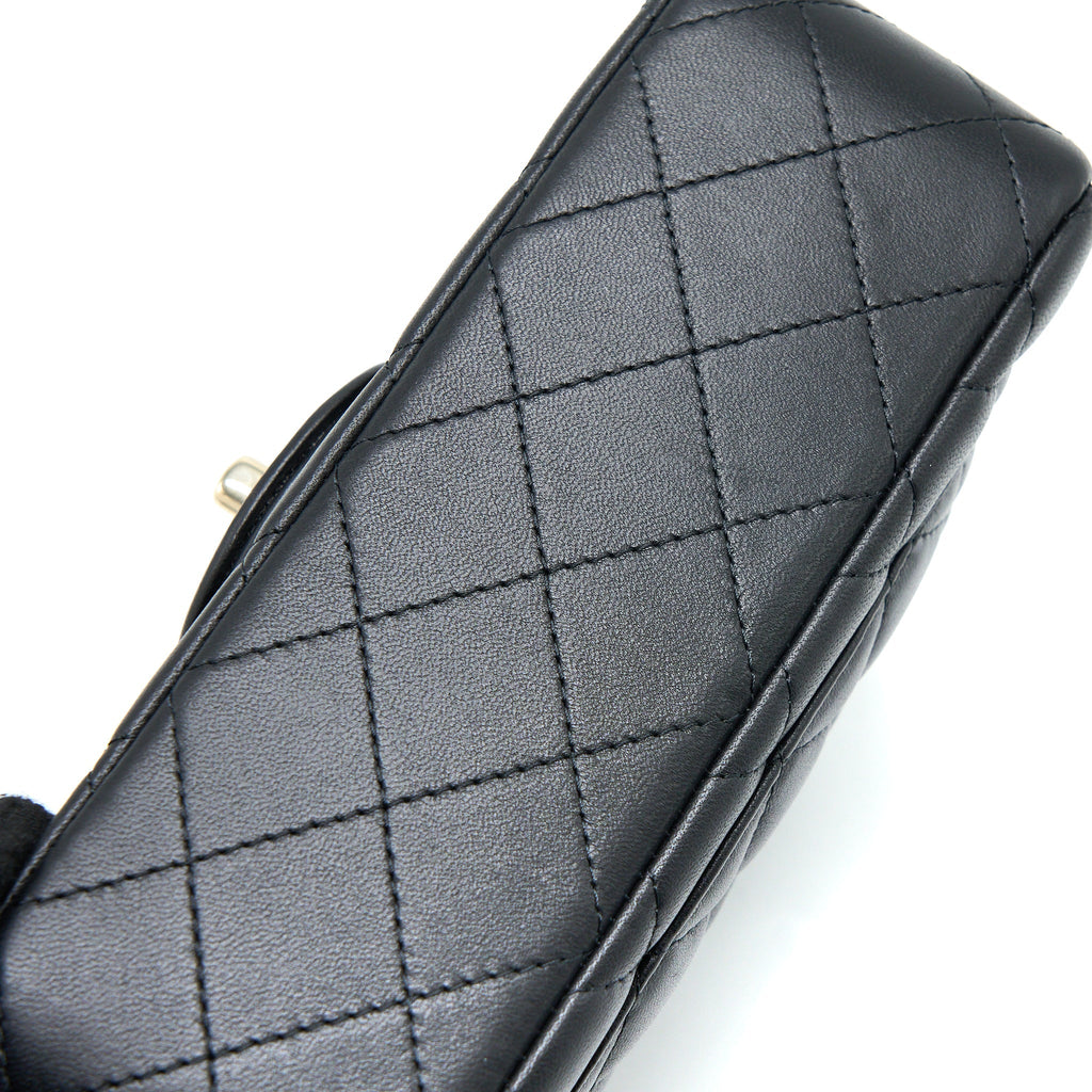 Chanel Top Handle Mini Rectangular Flap Bag Lambskin Black L (Microchip)