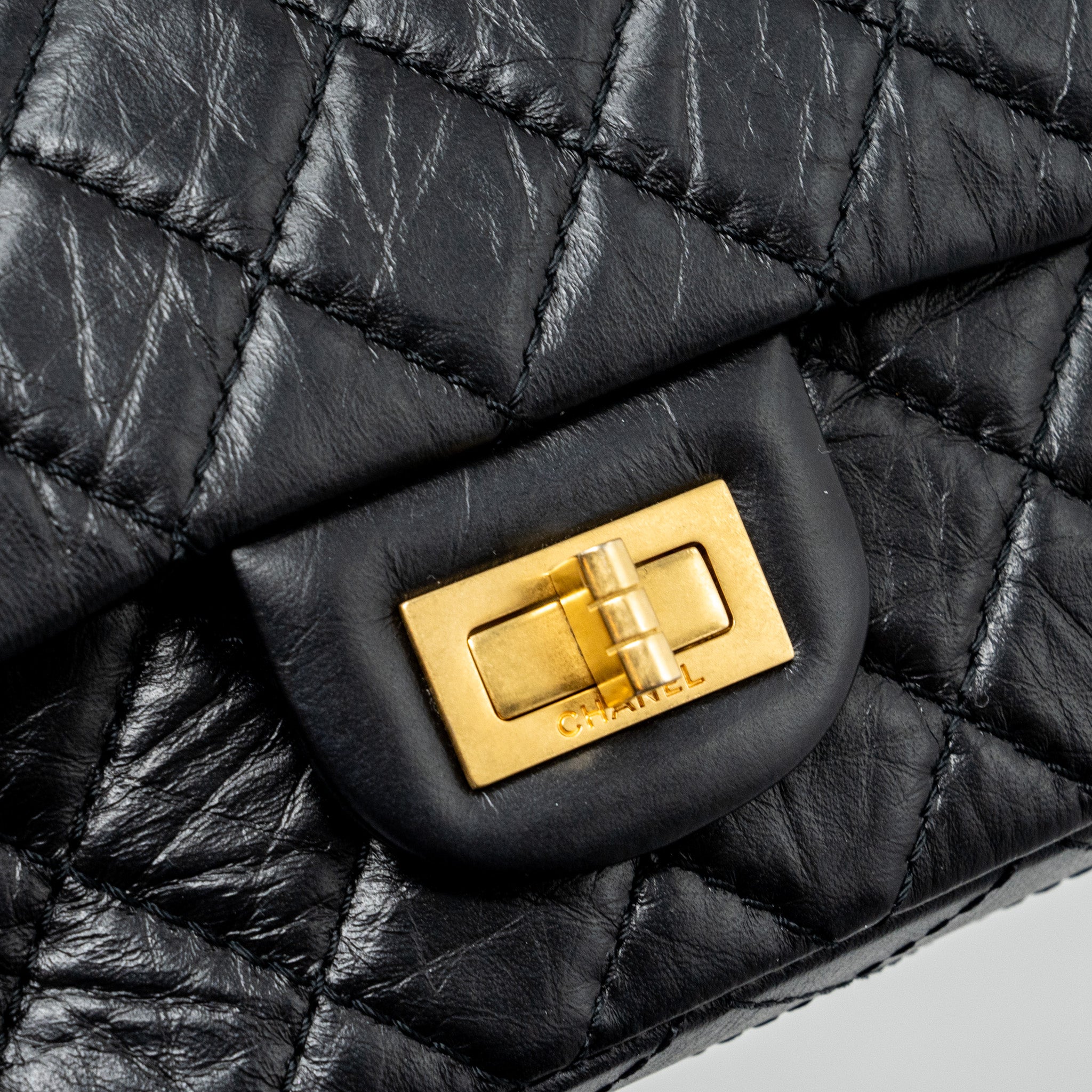 Chanel Mini 2.55 Reissue Flap Bag Aged Calfskin Black (microchip)