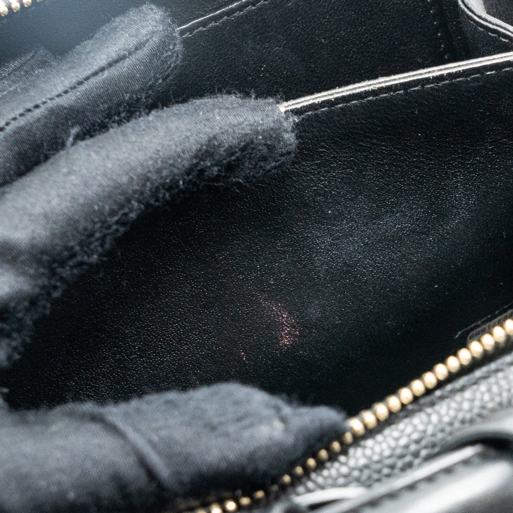 Chanel mini filigree vanity case Caviar black