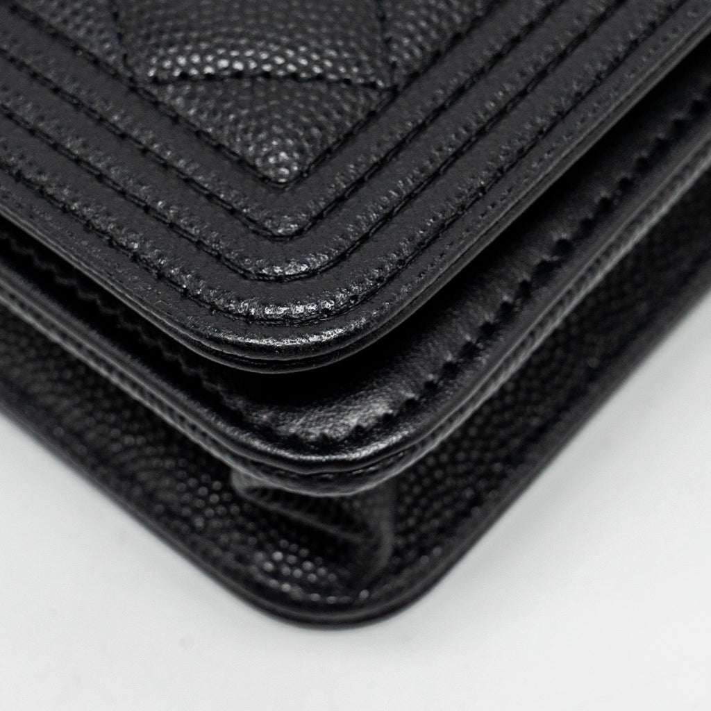 Chanel Boy Wallet on Chain caviar black  (Microchip)