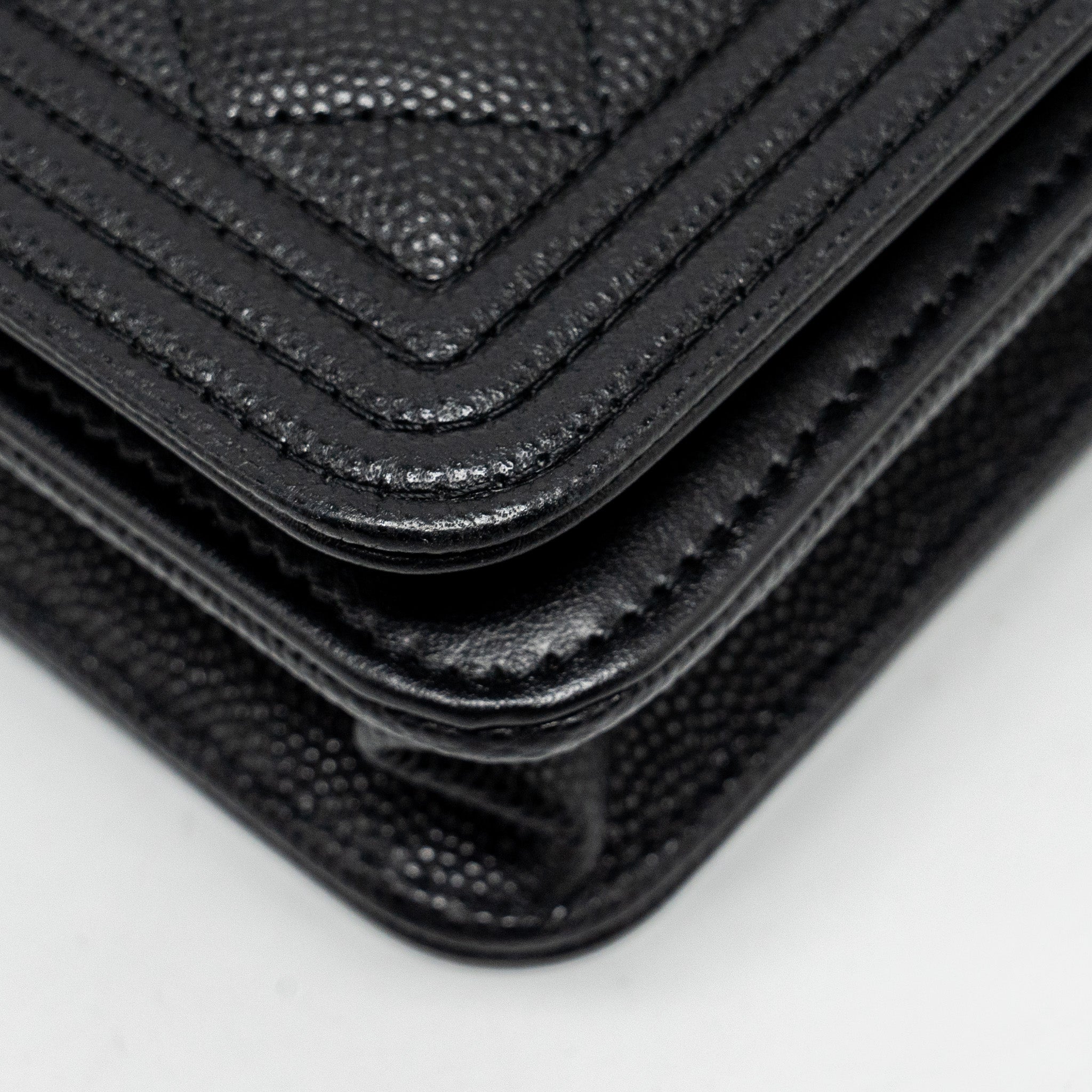 Chanel Boy Wallet on Chain caviar black  (Microchip)
