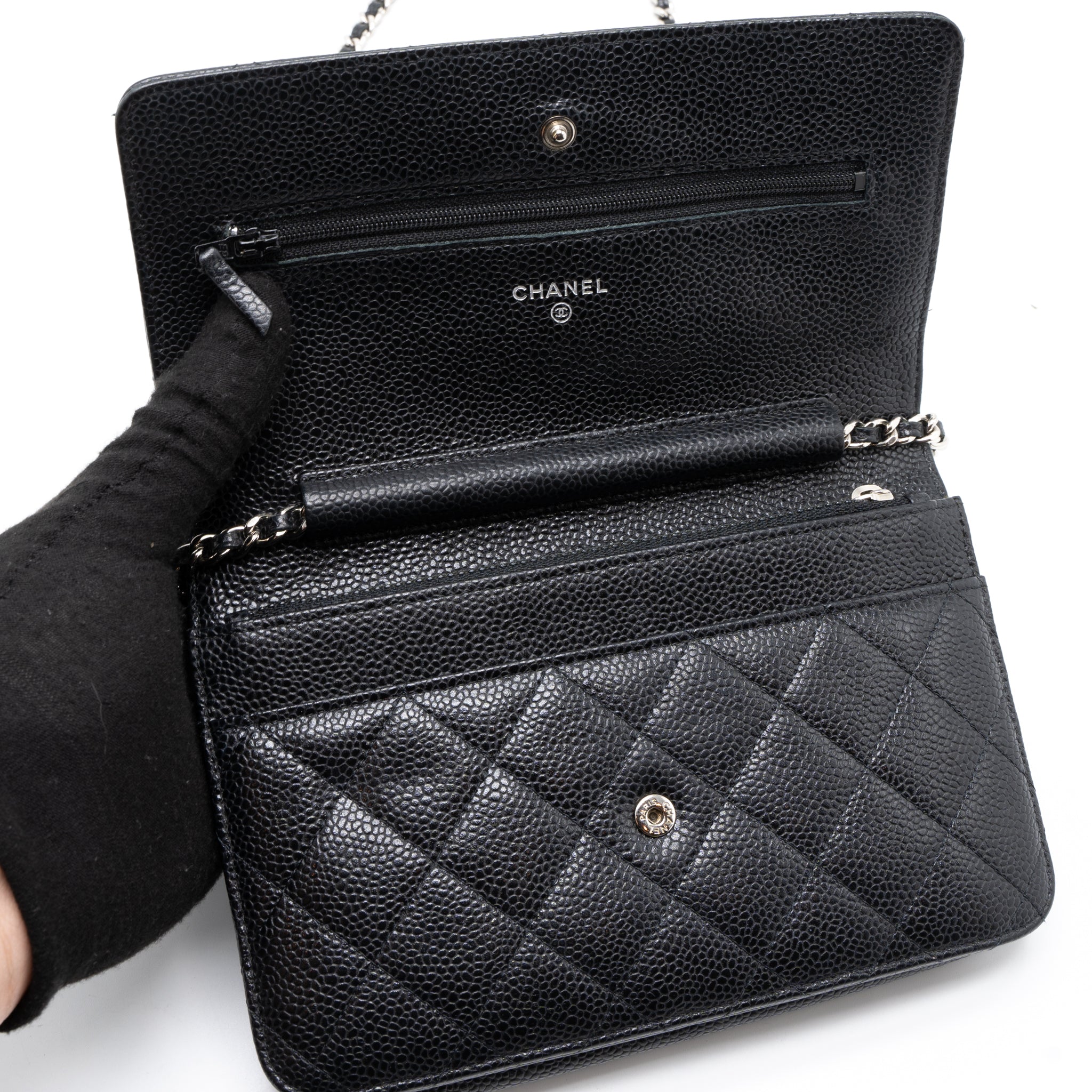 Chanel Classic Wallet On Chain Caviar Black