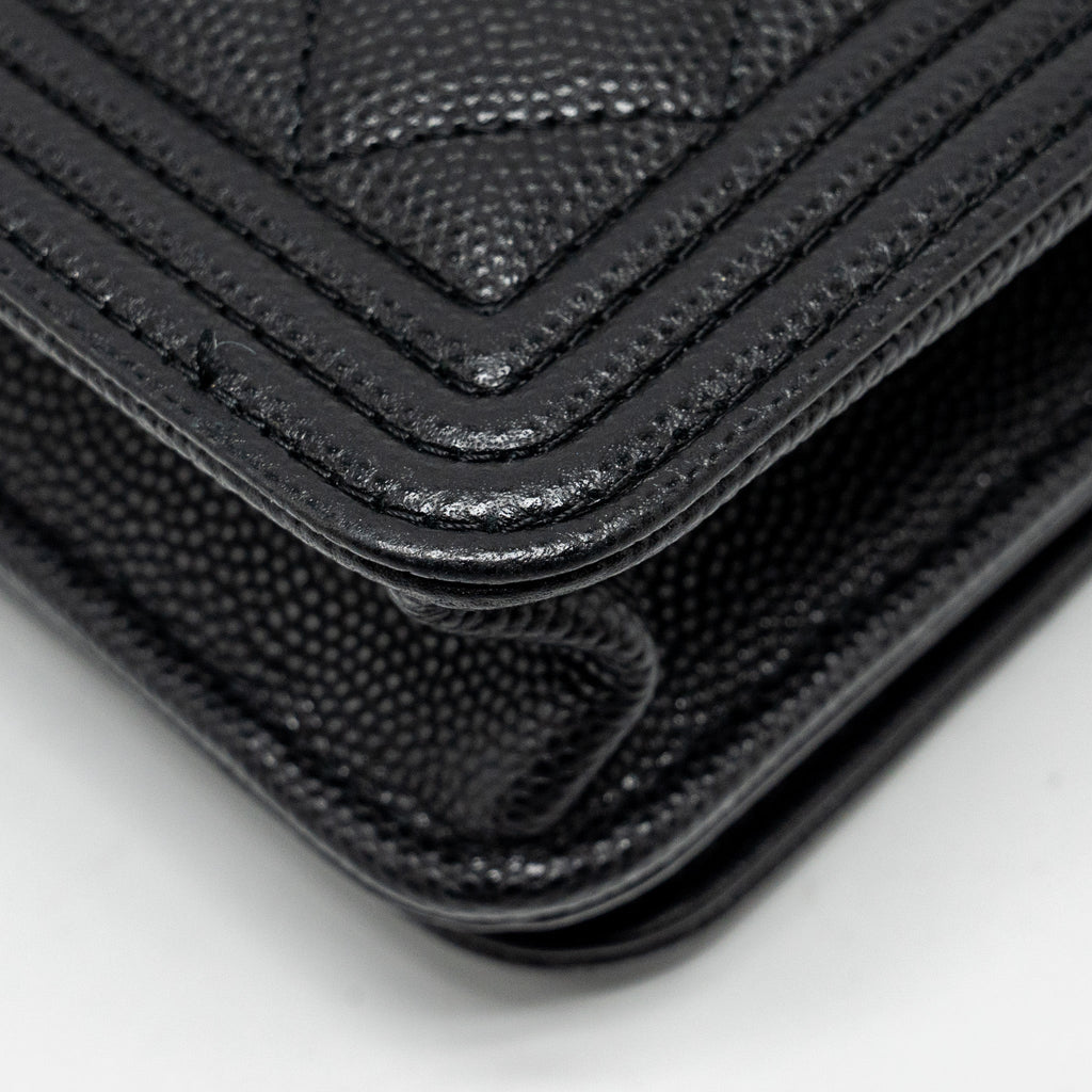 Chanel Boy Wallet on Chain caviar black  (Microchip)