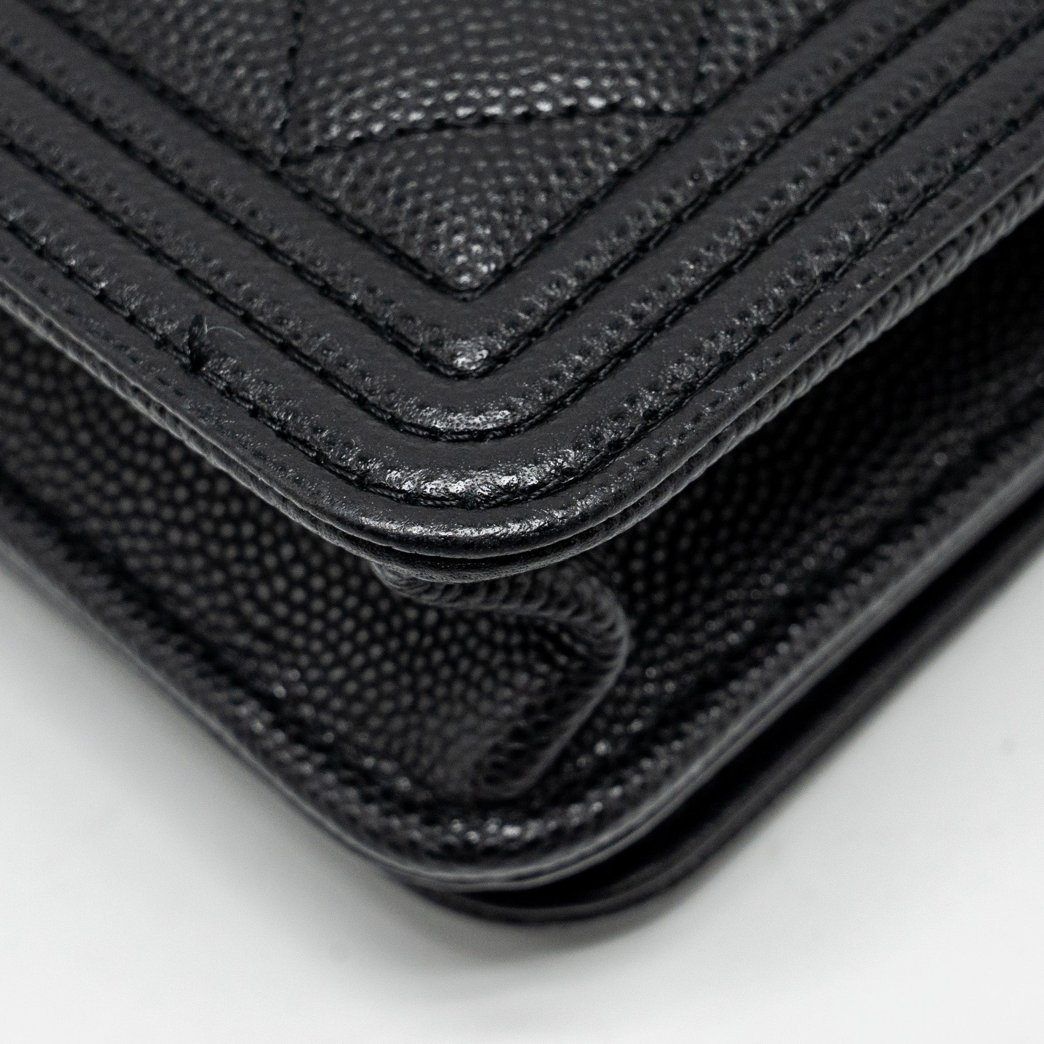 Chanel Boy Wallet on Chain caviar black  (Microchip)