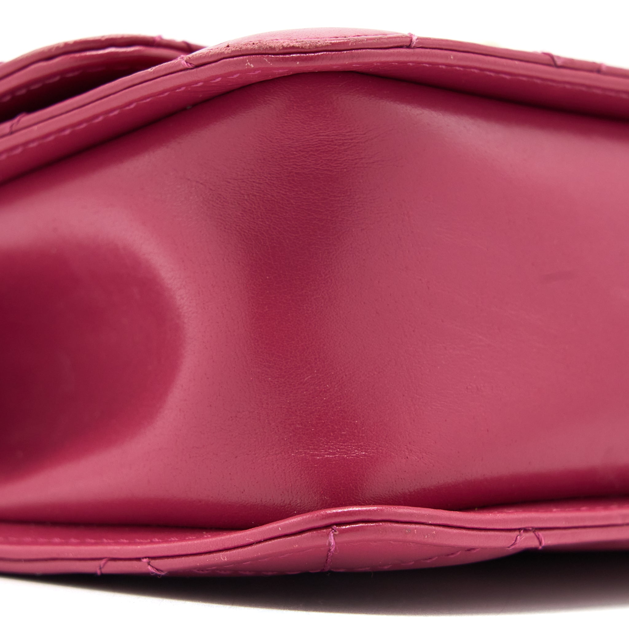 Chanel 21A Small Gold Crush Flap Bag Calfskin Raspberry Pink Brushed  (Microchip)