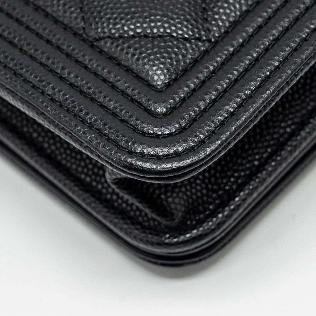 Chanel Boy Wallet on Chain caviar black  (Microchip)