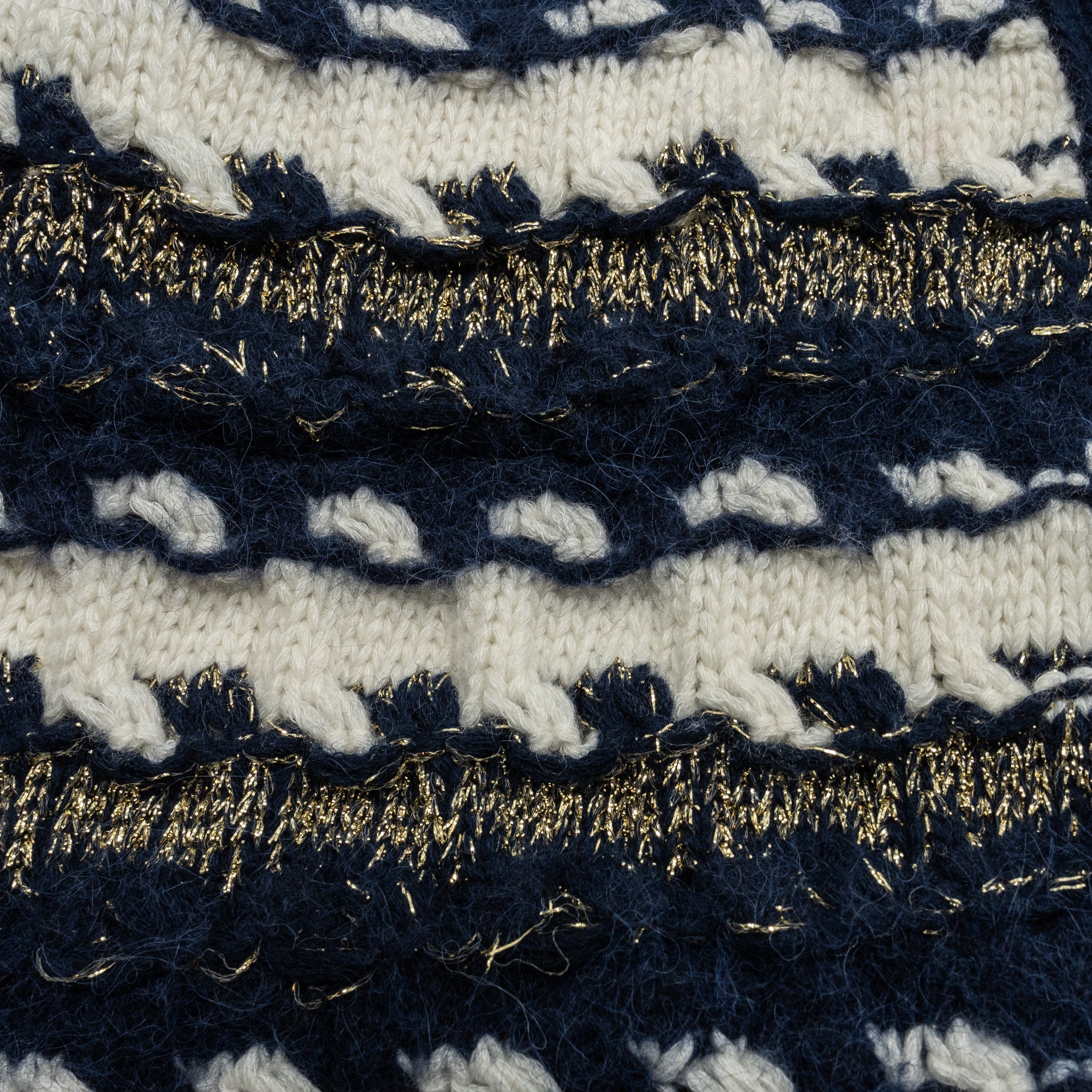 Chanel size 38 22B cardigan cashmere/ cotton / wool multicolour navy/ light blue/ white