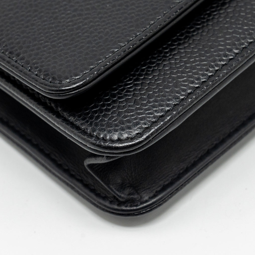 CHANEL Timeless Wallet On Chain Caviar Black