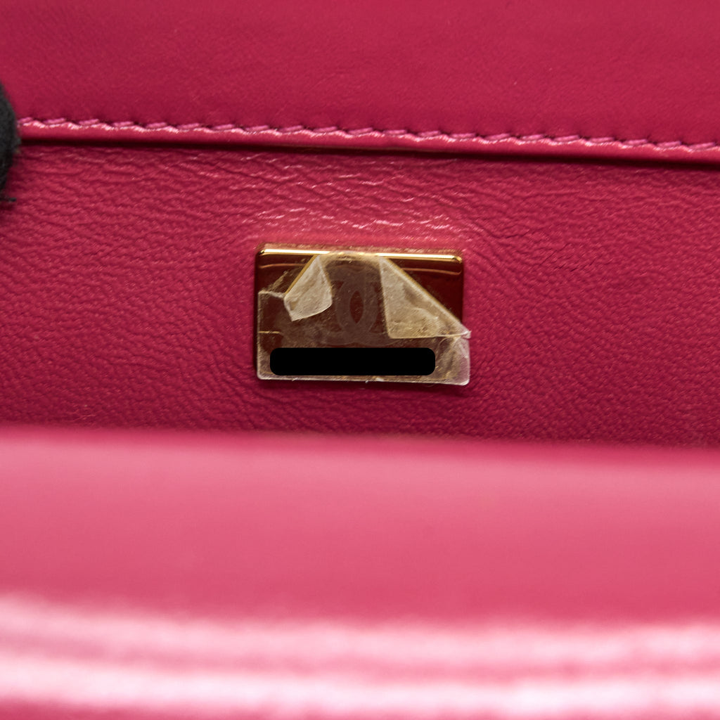 Chanel 21A Small Gold Crush Flap Bag Calfskin Raspberry Pink Brushed  (Microchip)