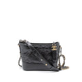 Chanel Small Gabrielle Hobo Bag Aged Calfskin Black Multicolour Hardware