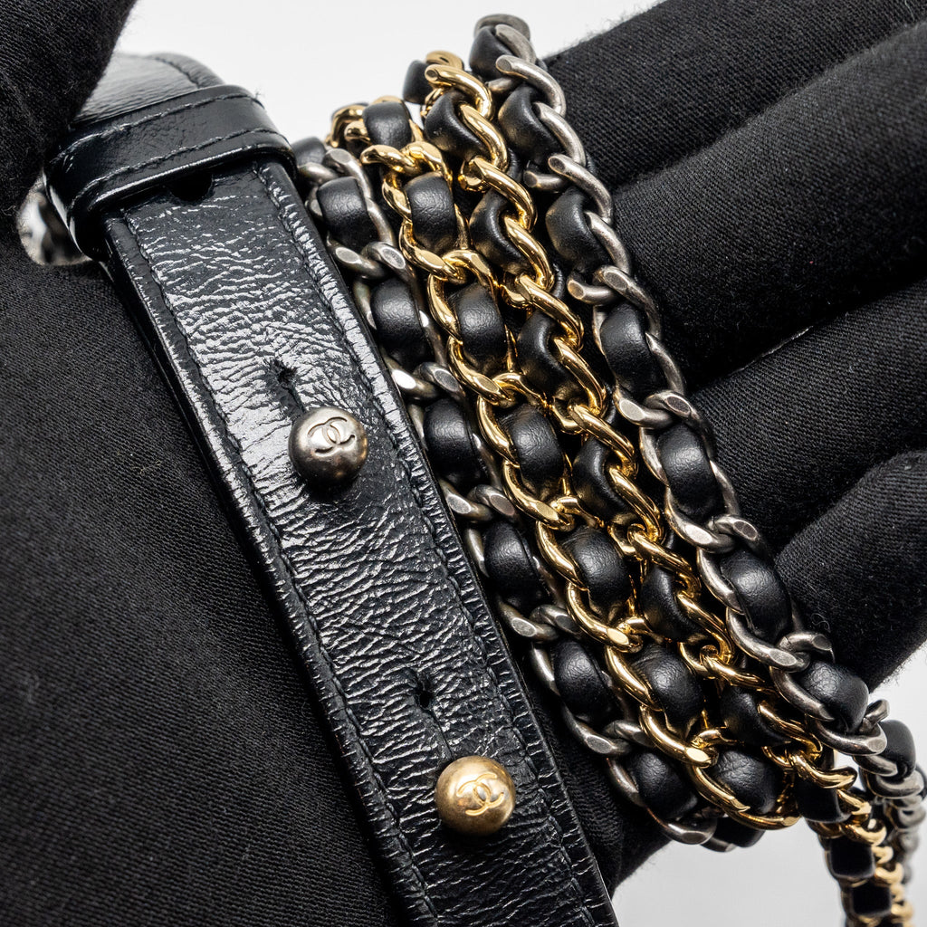 Chanel Small Gabrielle Hobo Bag Calfskin Black Multicolour HARDWARE