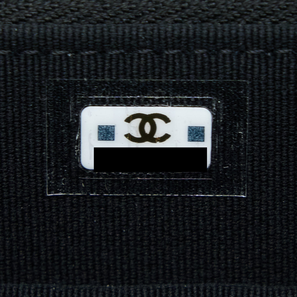 Chanel 22K Top Handle Pocket Long Vanity With Chain Black