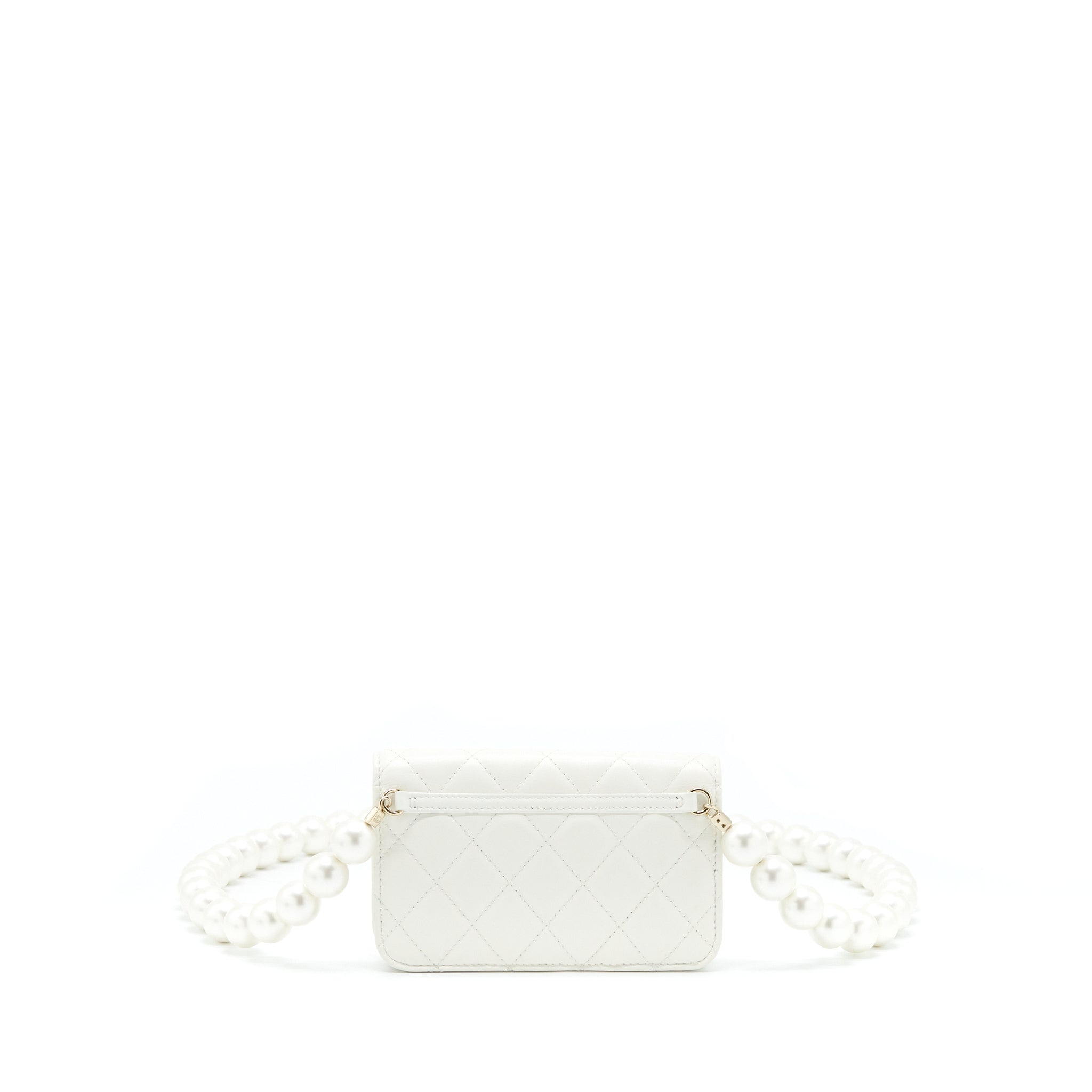 Chanel Grant Pearl Crush Mini Crossbody Bag Lambskin White L