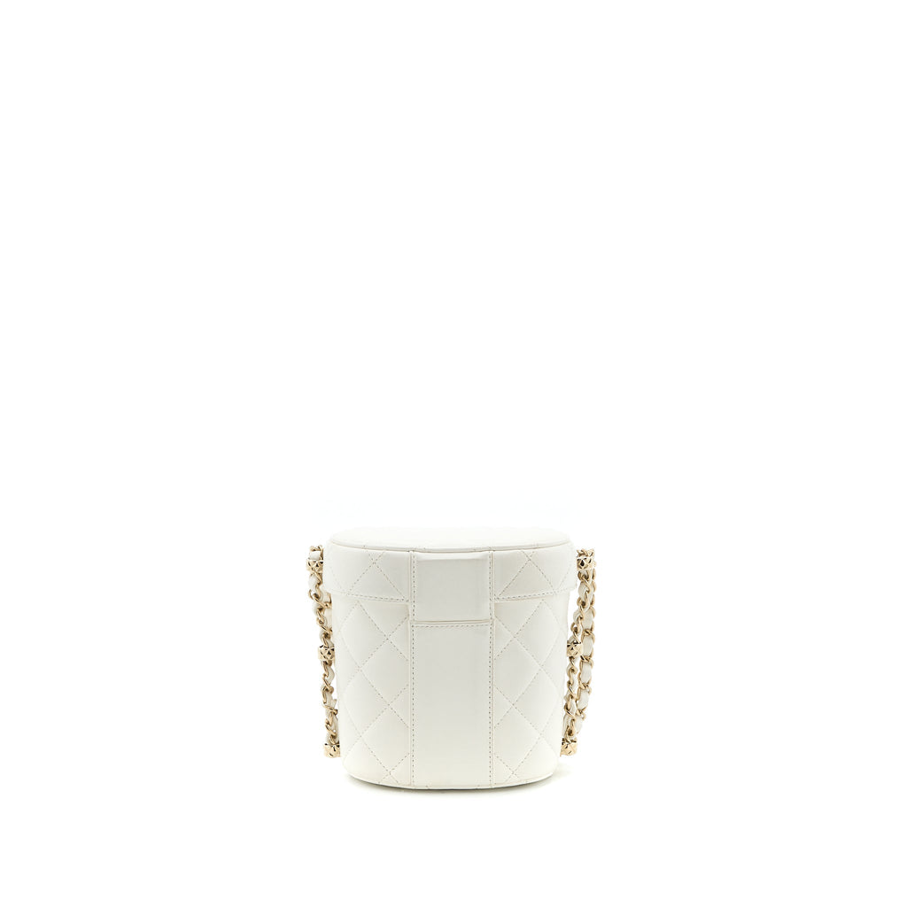 Chanel Small Vanity Case Lambskin White L (Microchip)