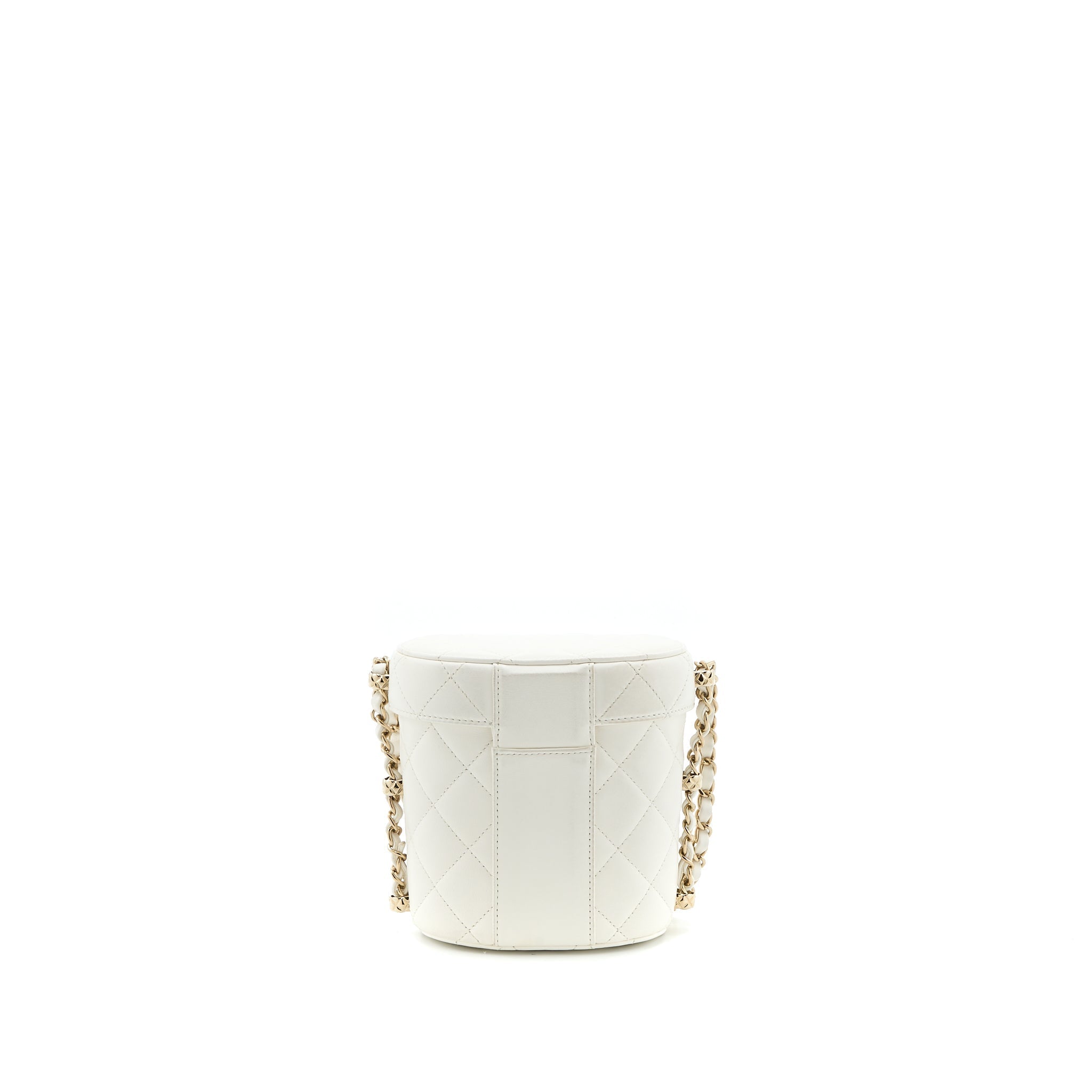 Chanel Small Vanity Case Lambskin White L (Microchip)