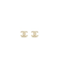 Chanel Mini CC Logo Earrings With Crystals L