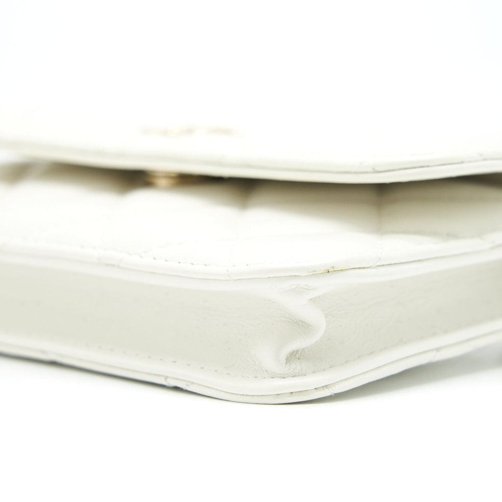 Chanel Grant Pearl Crush Mini Crossbody Bag Lambskin White L