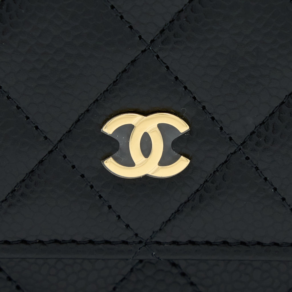 Chanel Classic Wallet On Chain Caviar Black  (Microchip)