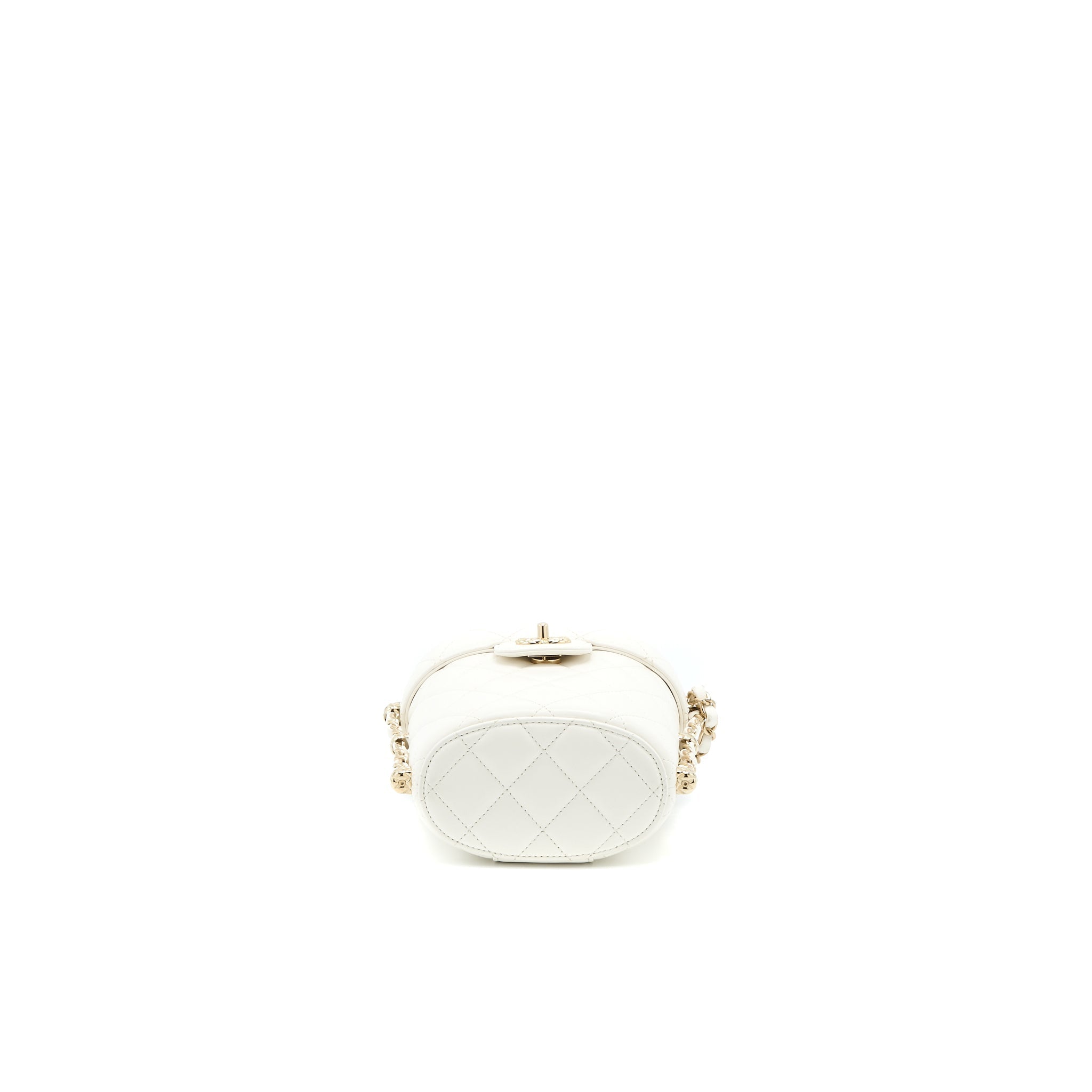 Chanel Small Vanity Case Lambskin White L (Microchip)