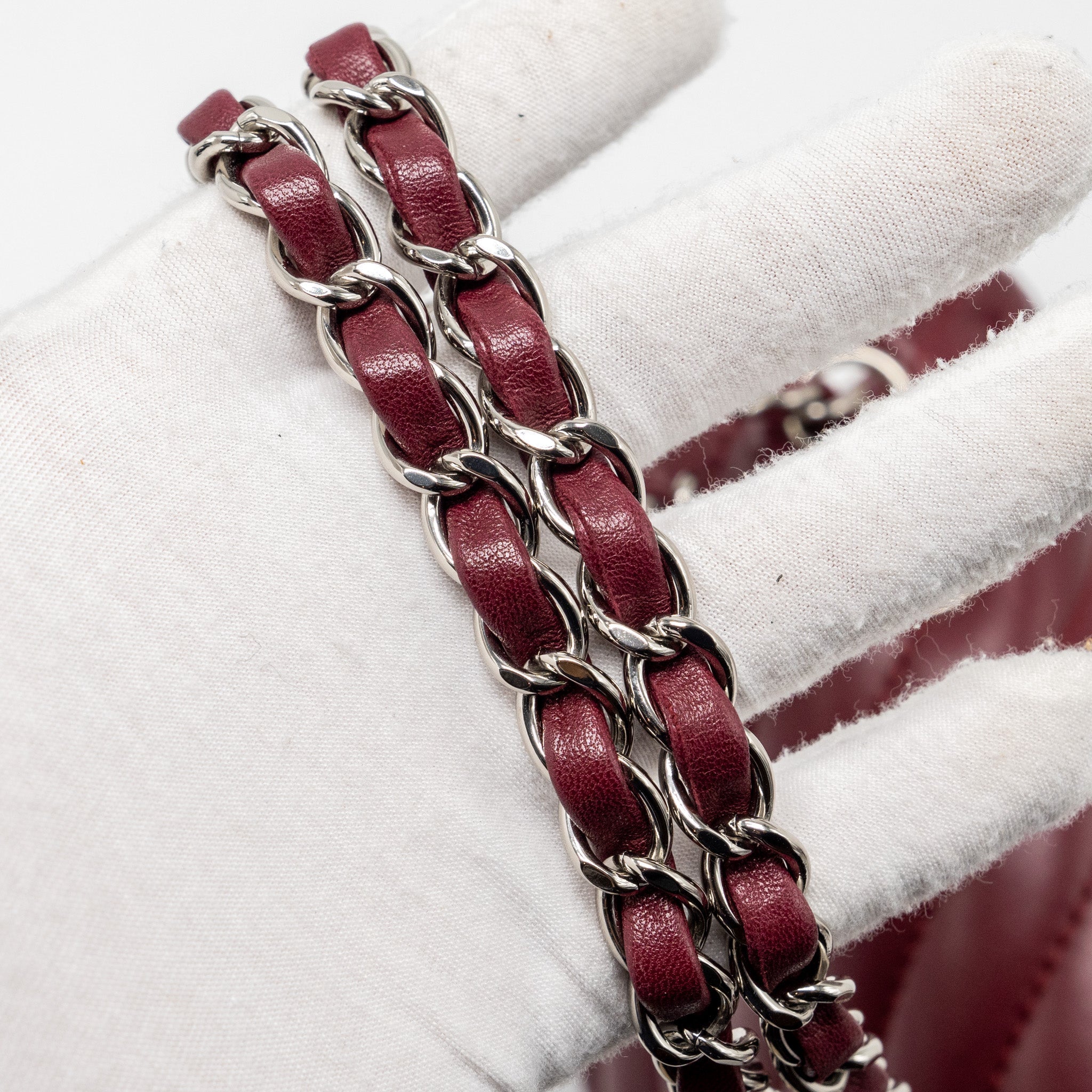 Chanel Chevron Flap bag Lambskin dark red