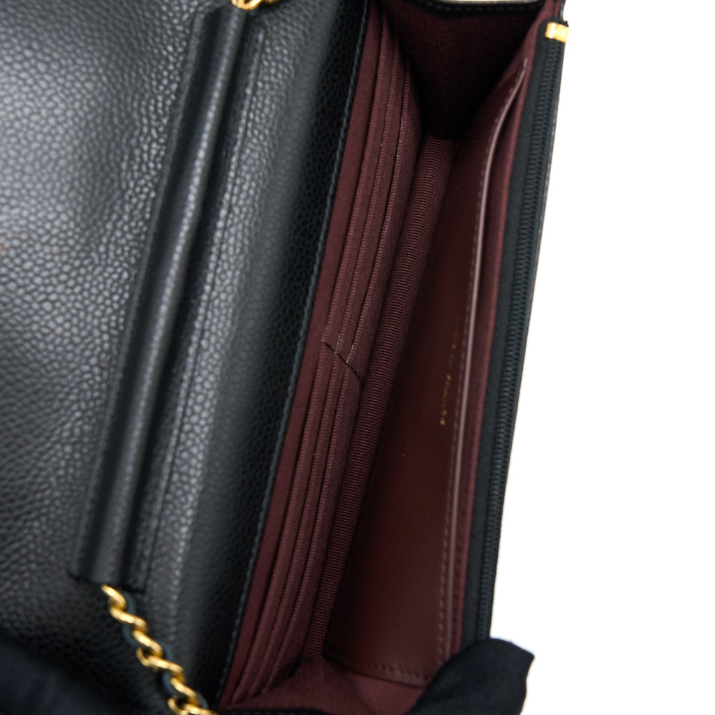 Chanel Classic Wallet On Chain Caviar Black  (Microchip)