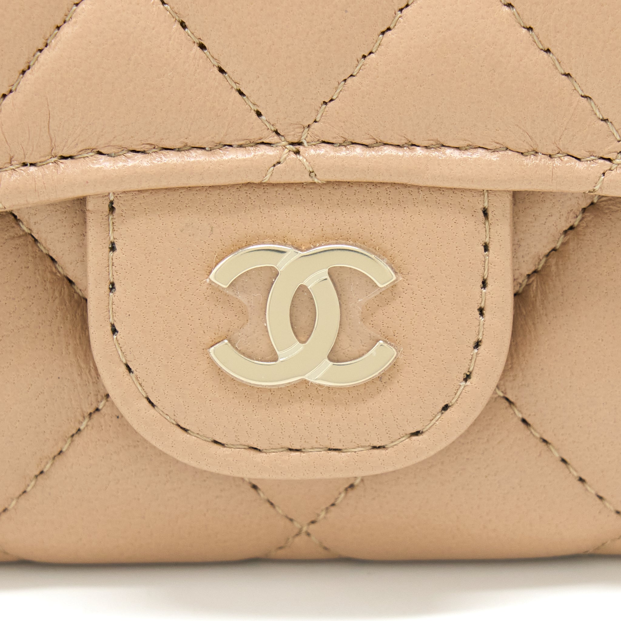 Chanel Classic Flap Card Holder Lambskin Beige L