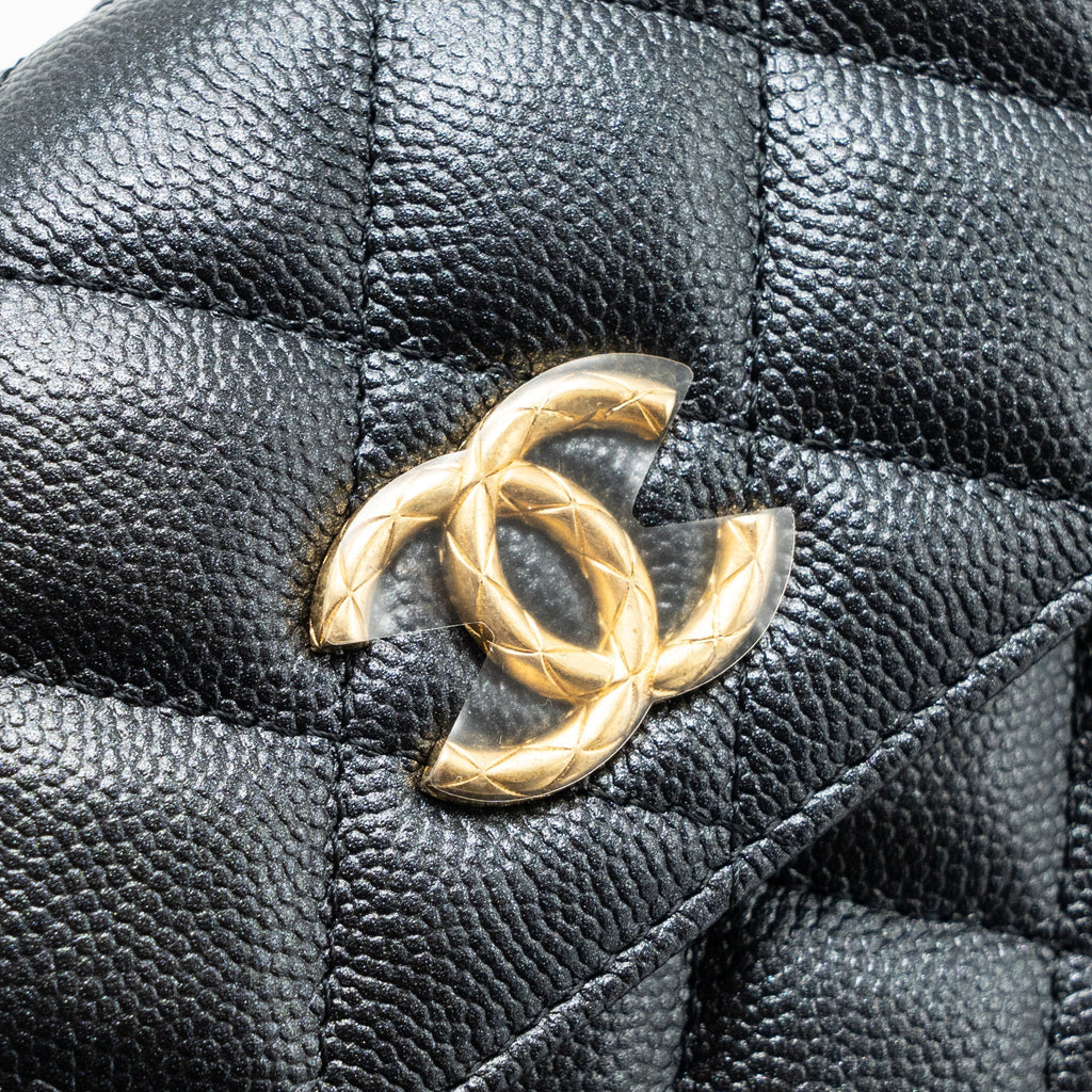 Chanel Mini Flap Bag With Adjustable Chains Caviar Black (microchip)