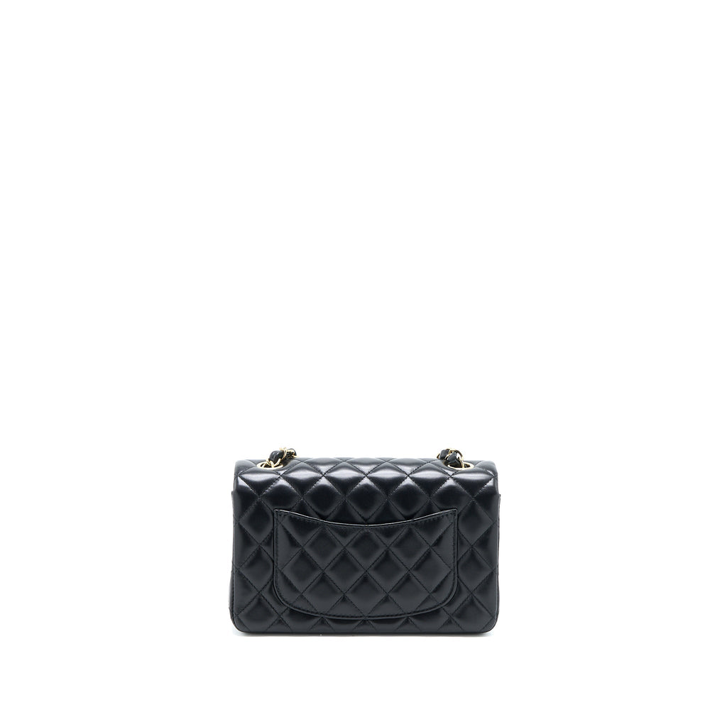 Chanel Classic Mini Rectangular Flap Bag Lambskin Black L (Microchip)